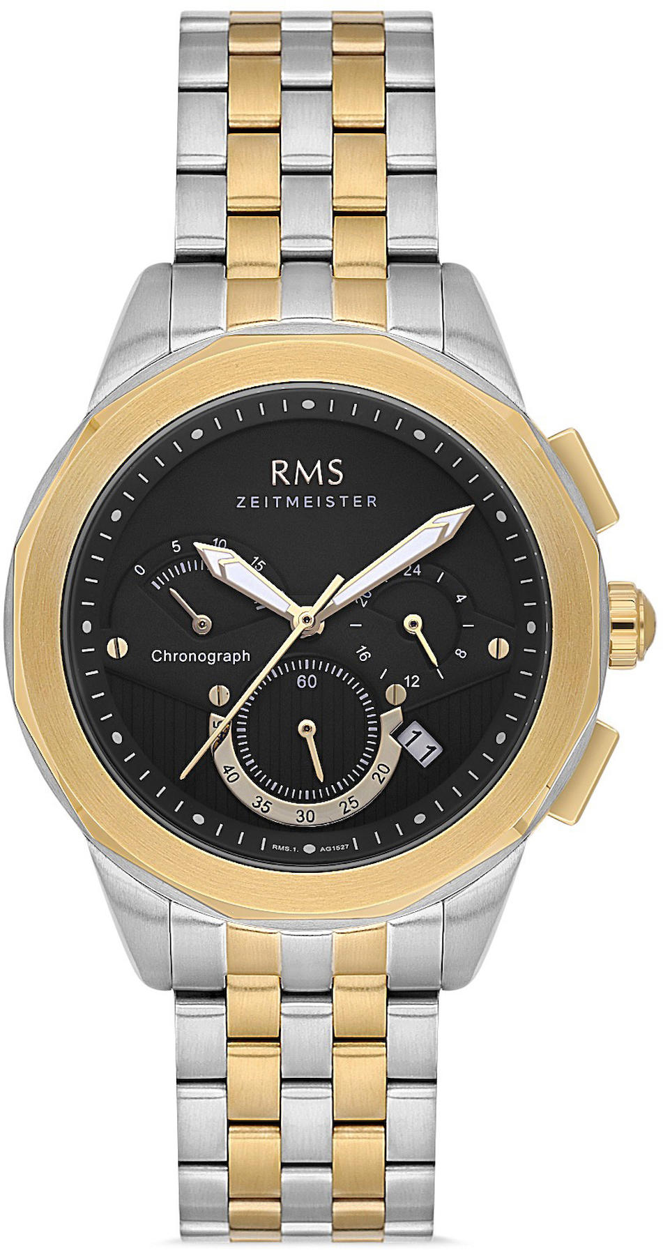 Romanson RMS.1.AG1527.06 Takvimli 44 mm Altın - Beyaz Çelik Kordon Analog Kol Saati