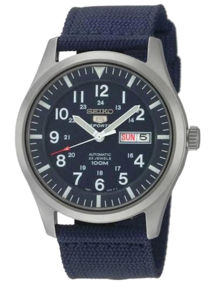 Seiko SNZG11J1 Takvimli 42 mm Lacivert Kanvas Kordon Analog Erkek Kol Saati