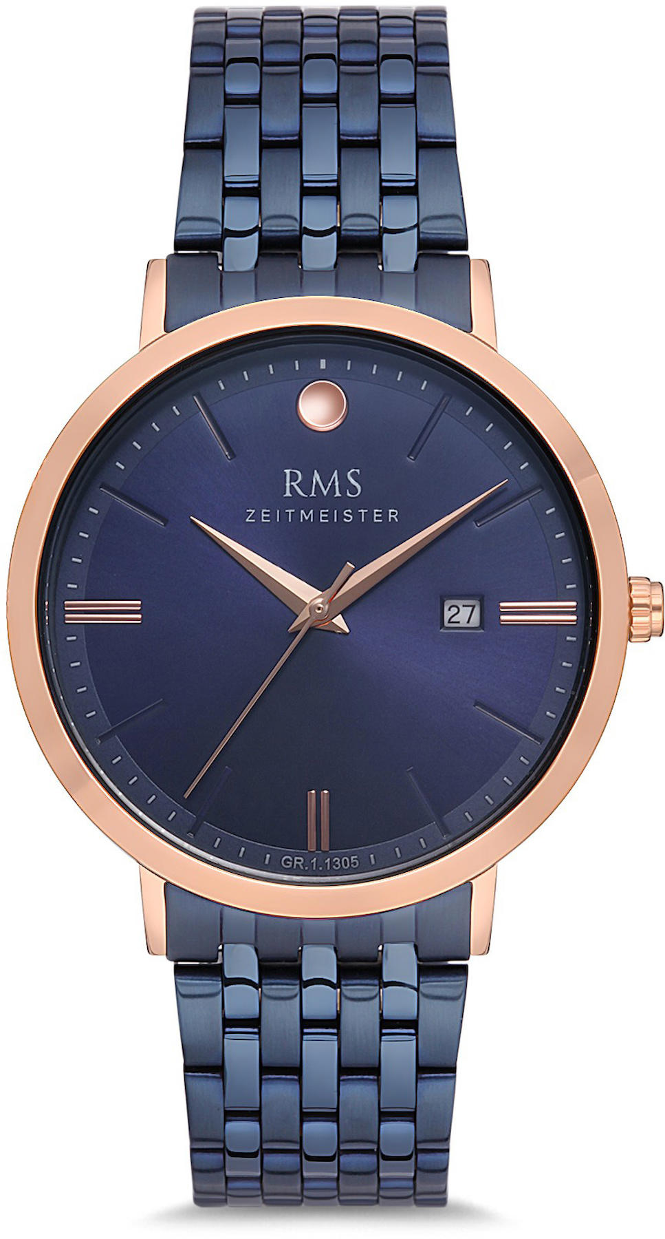 Romanson GR.1.AG1305.15 Takvimli 41 mm Lacivert Çelik Kordon Analog Kol Saati