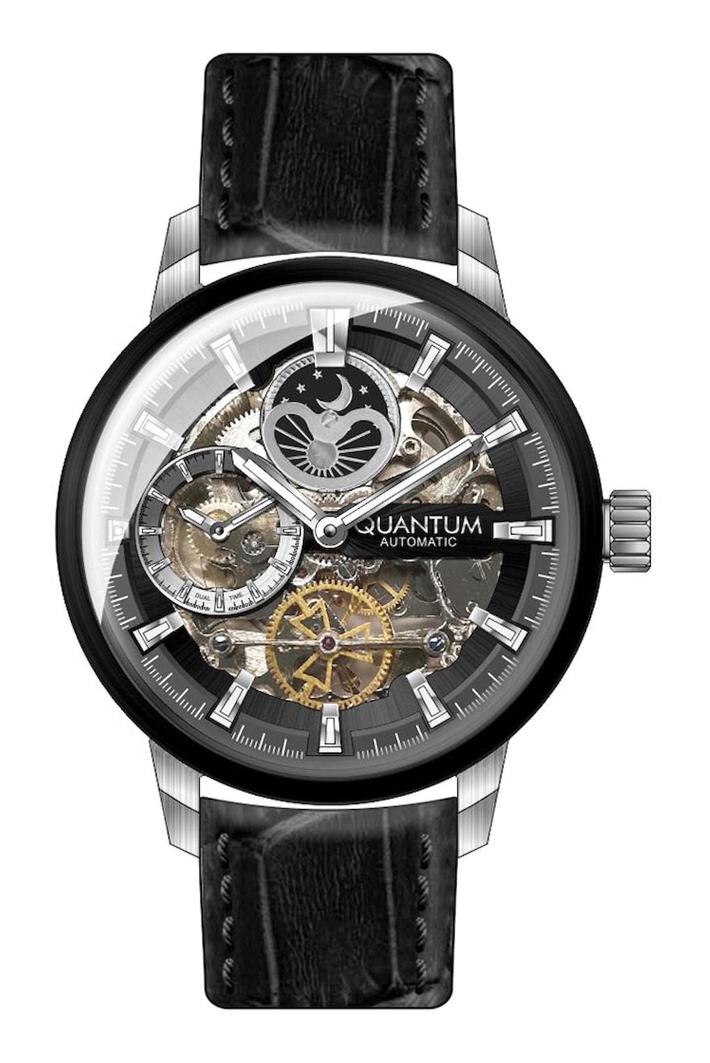 Quantum QMG1065.351 46-50 mm Siyah Deri Kordon Analog Erkek Kol Saati