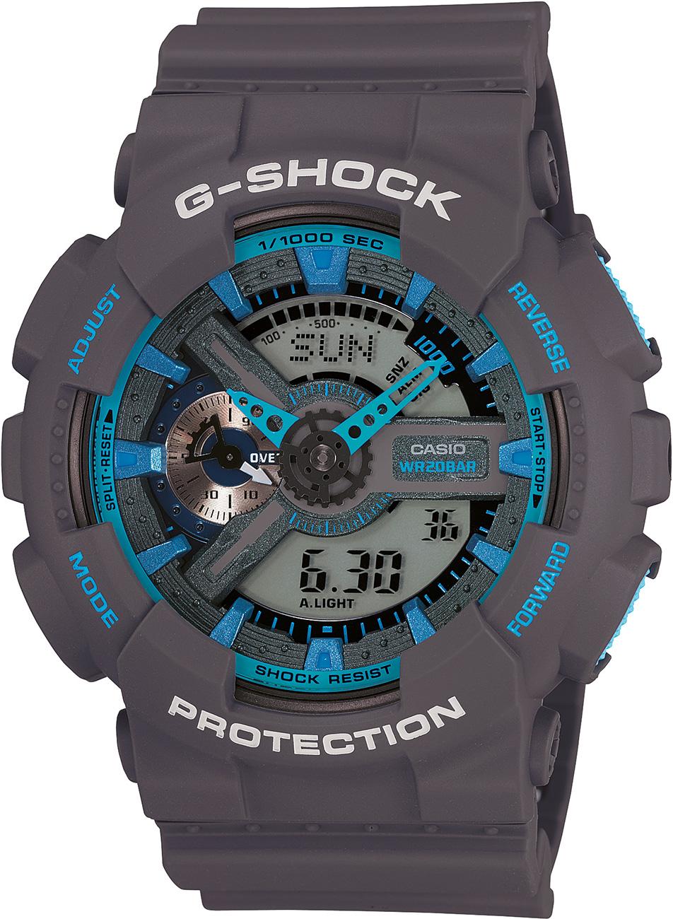 Casio GA-110TS-8A2 Takvimli 41 mm Gri Silikon Kordon Analog Kol Saati