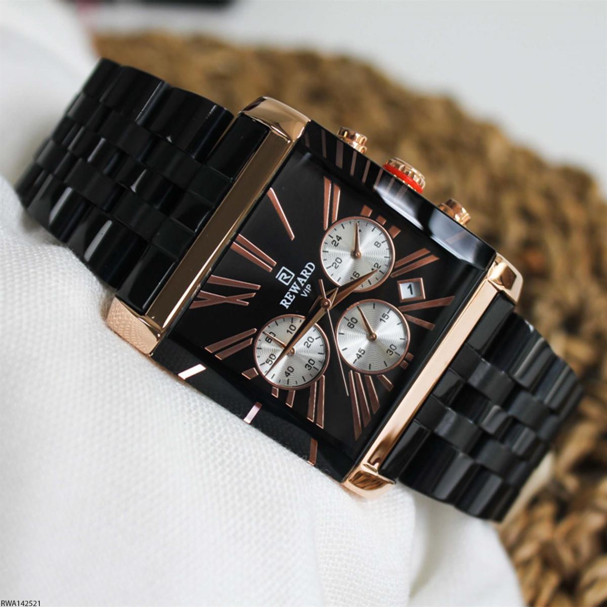 Reward RWA142521 Takvimli 37 mm Siyah Çelik Kordon Analog Erkek Kol Saati