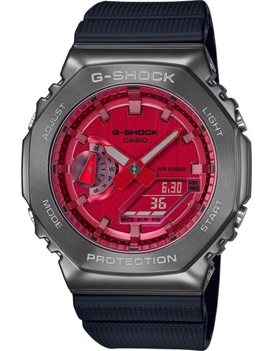 Casio GM-2100B-4ADR Takvimli 44 mm Siyah Silikon Kordon Analog Kol Saati