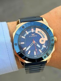 Ferro FR.FT.1.111 Takvimli Lacivert Çelik Kordon Analog Erkek Kol Saati