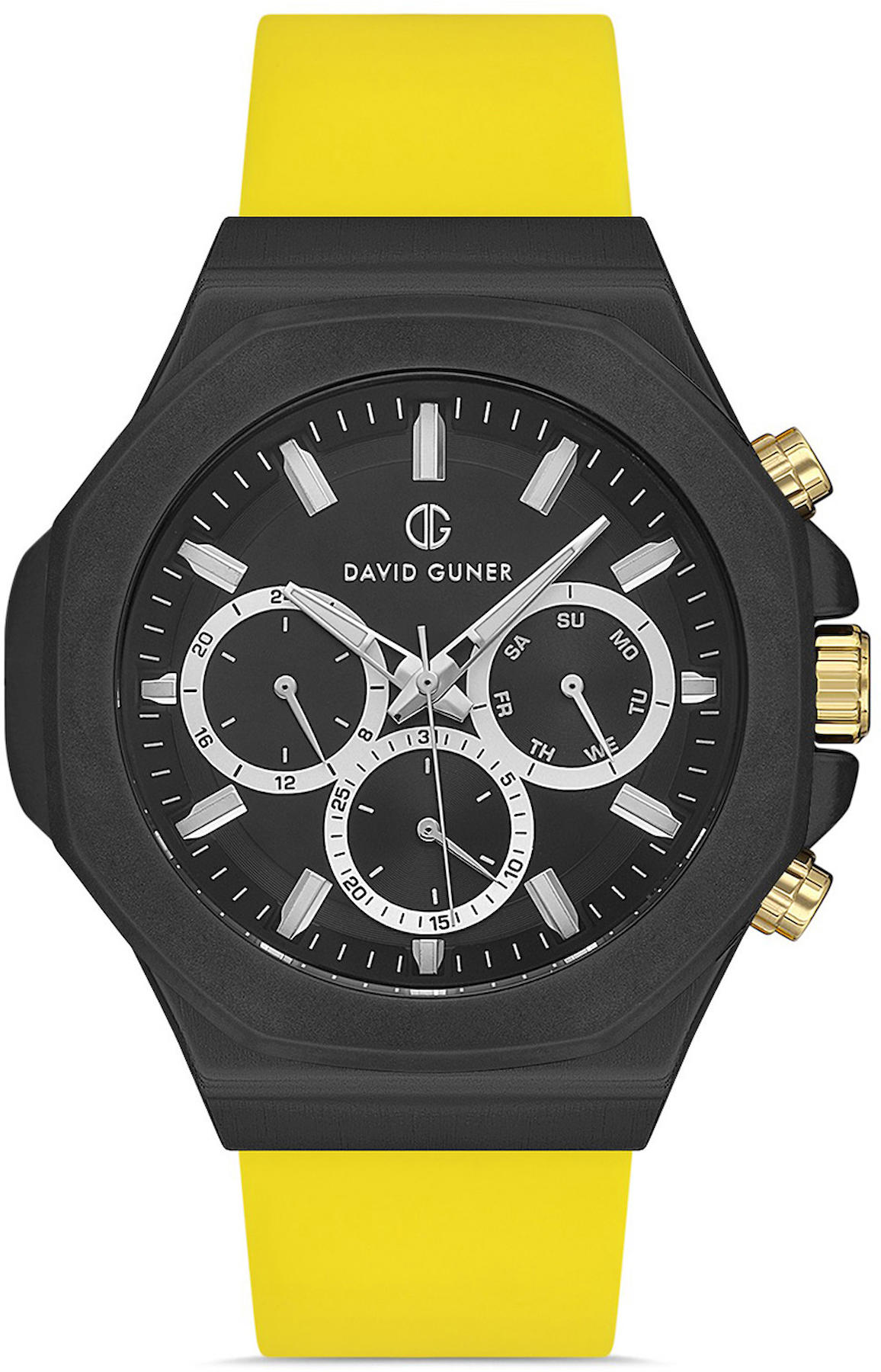 David Guner DG-8494GD-ZR2 Takvimli 42 mm Sarı Çelik Kordon Analog Kol Saati