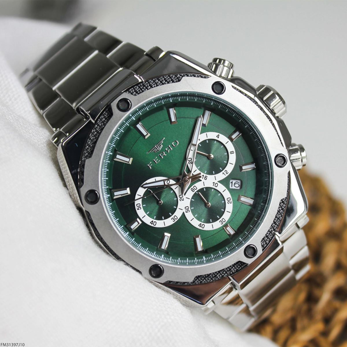 Ferro FM31397J10 Takvimli 48 mm Çelik Kordon Analog Erkek Kol Saati