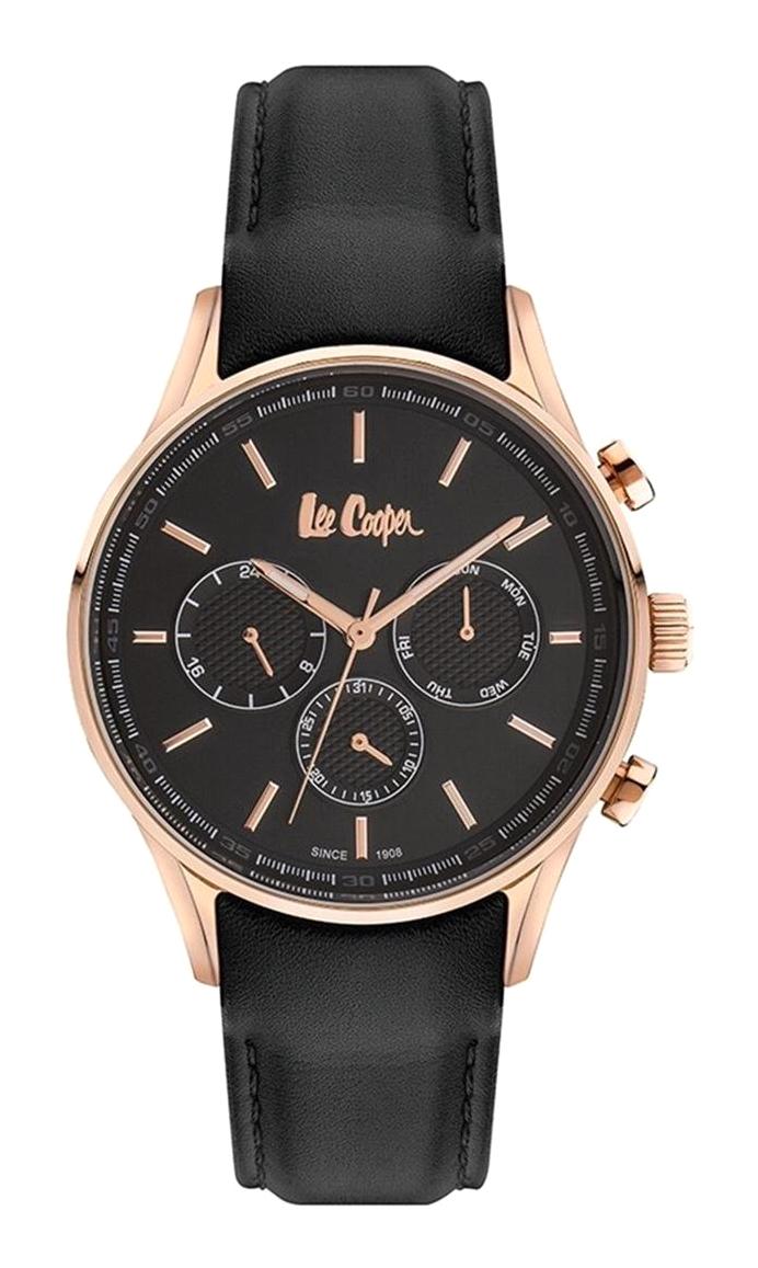 Lee Cooper 6971 451 Takvimli 41-45 mm Siyah Deri Kordon Analog Erkek Kol Saati
