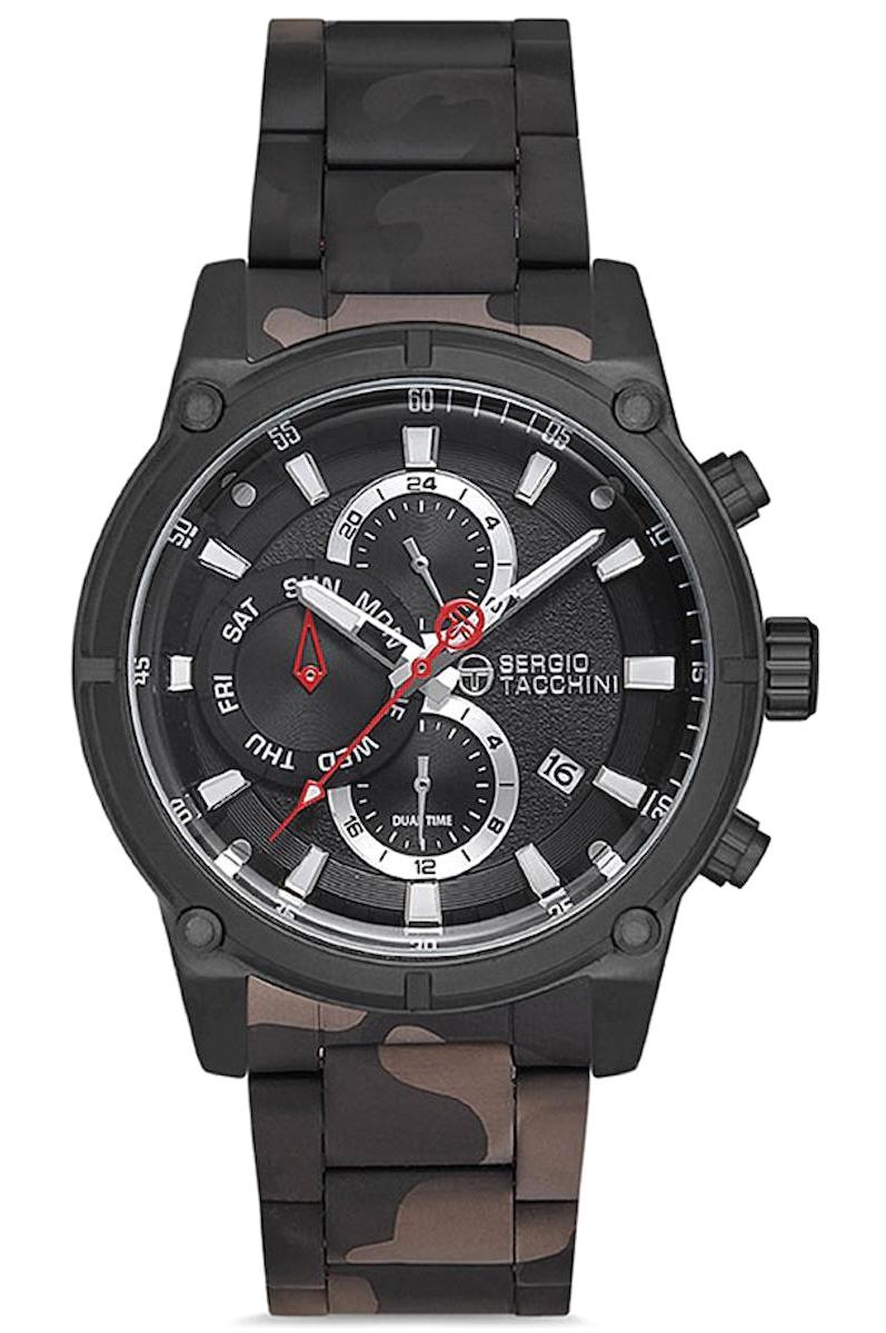 Sergio Tacchini ST.1.10124.3 Takvimli 45 mm Kahverengi Çelik Kordon Analog Erkek Kol Saati