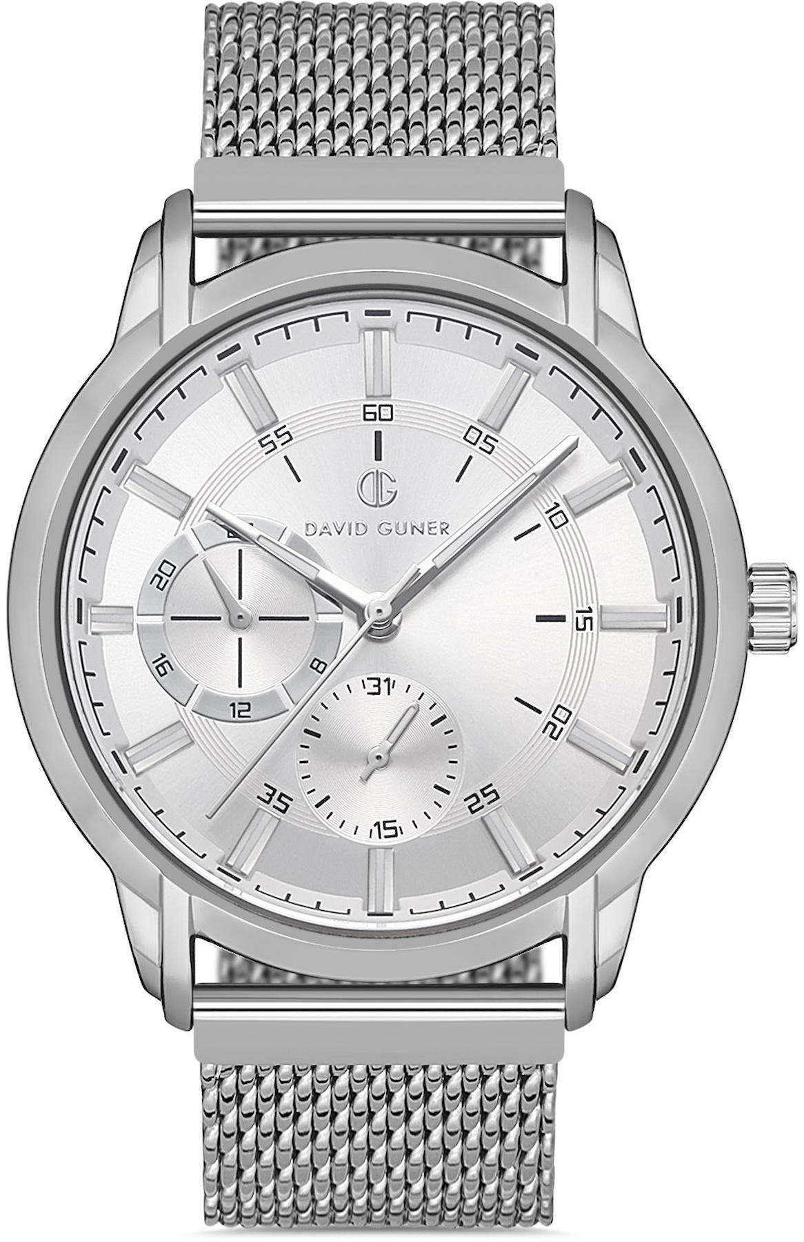 David Guner DG-8212GC-A1 Takvimli 42 mm Çelik Kordon Analog Kol Saati