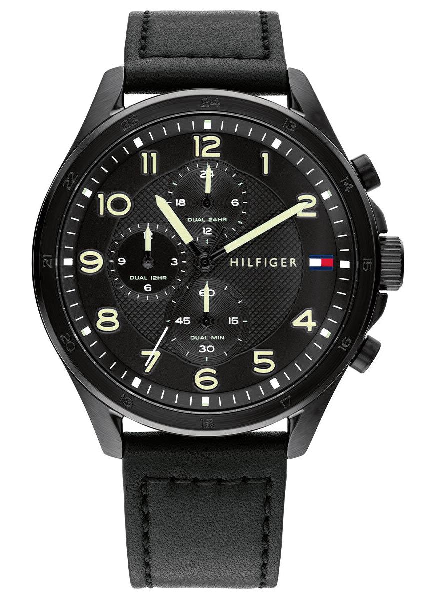 Tommy Hilfiger TH1792004 Takvimli 44 mm Siyah Deri Kordon Analog Erkek Kol Saati