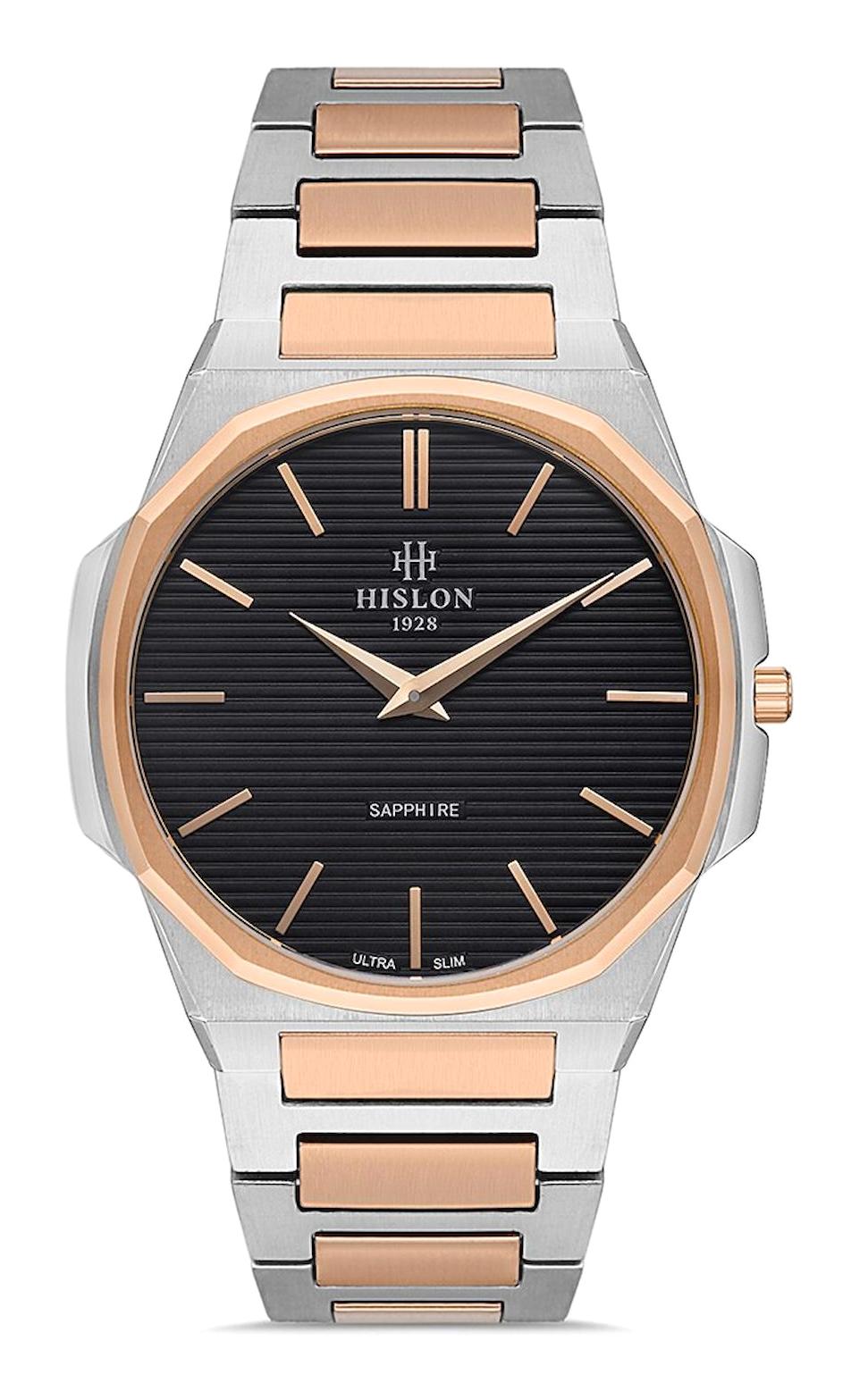 Hislon CL127T-04SR 40 mm Gri-Rose Gold Silikon Kordon Analog Erkek Kol Saati