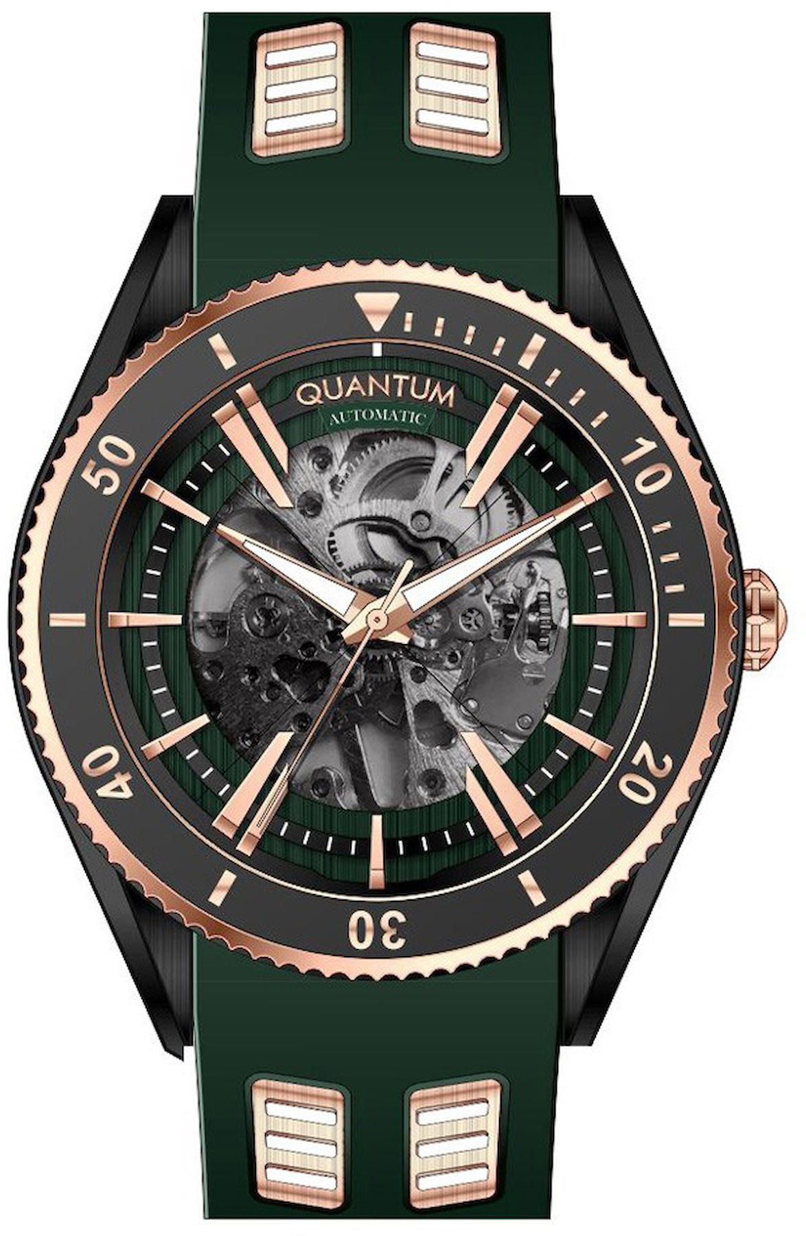 Quantum QMG1029.657 45 mm Yeşil Plastik Kordon Analog Erkek Kol Saati