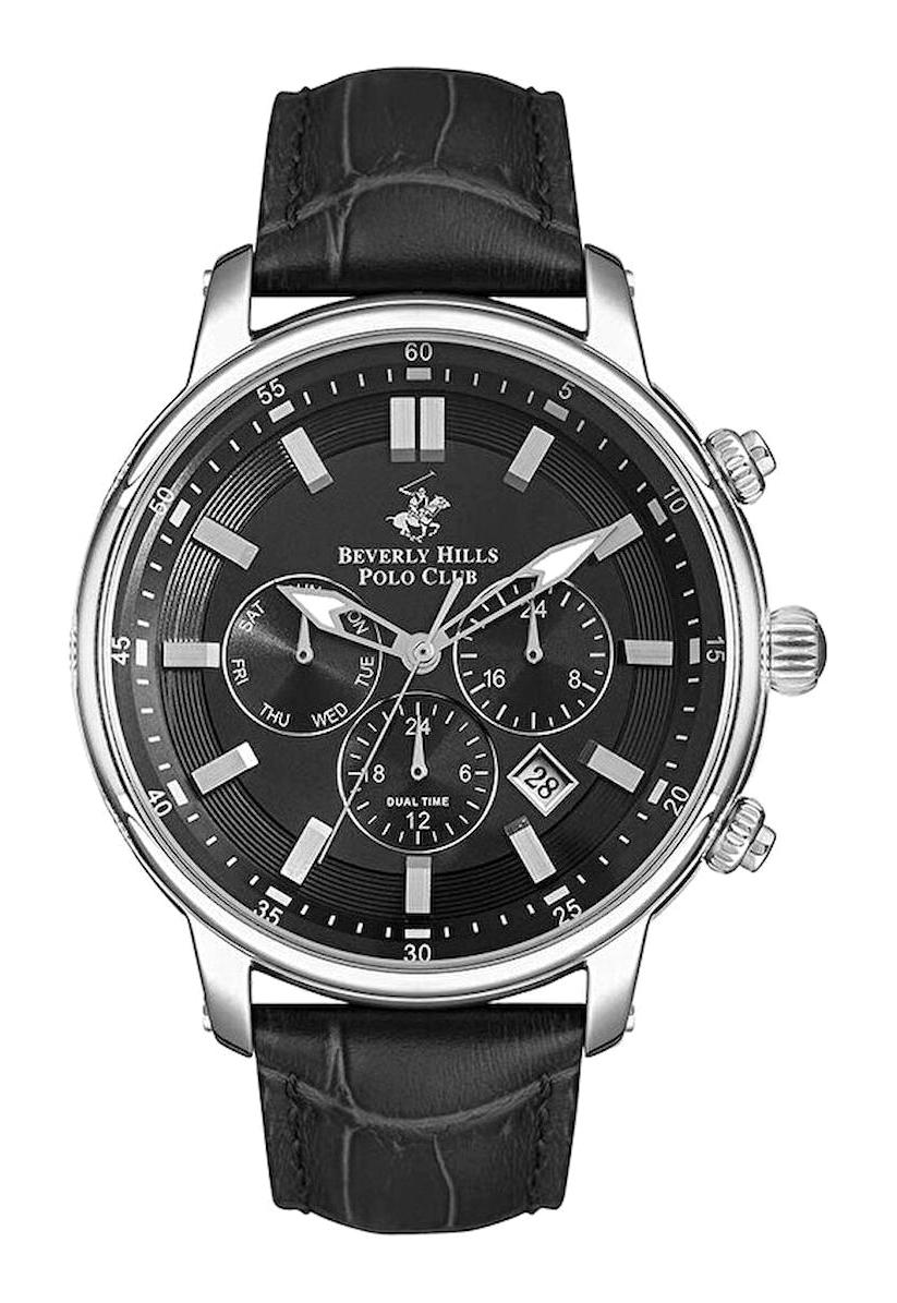 Beverly Hills Polo Club BP3255X351 Takvimli 46-50 mm Siyah Plastik Kordon Analog Erkek Kol Saati