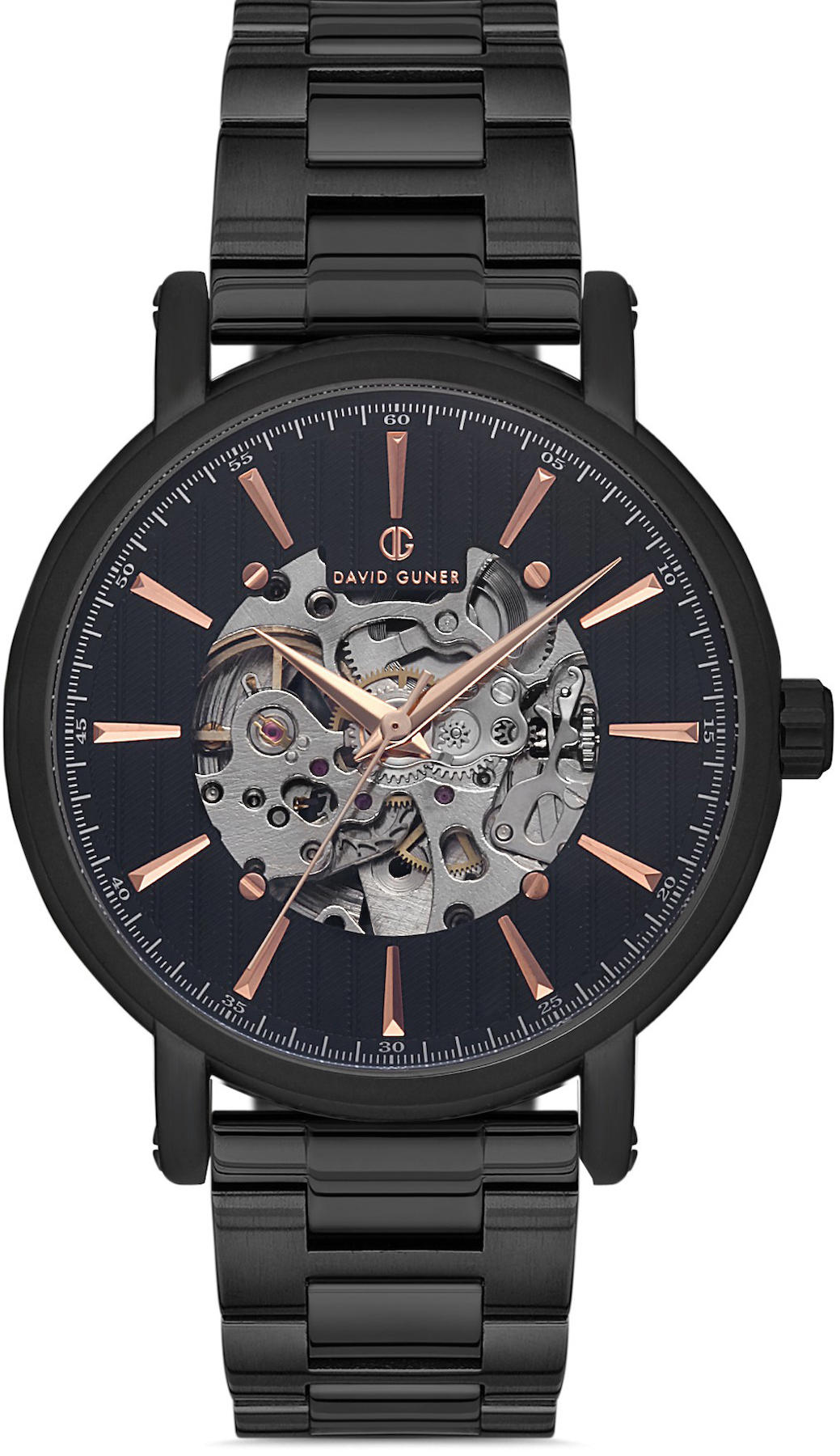 David Guner DG-8232GC-G2-M Takvimli 42 mm Siyah Metal Kordon Analog Kol Saati