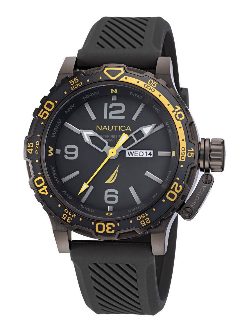Nautica NAPGLF115 Takvimli 46 mm Siyah Silikon Kordon Analog Erkek Kol Saati