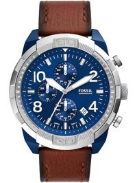 Fossil FS5829 Takvimli 44 mm Kahverengi Deri Kordon Analog Erkek Kol Saati