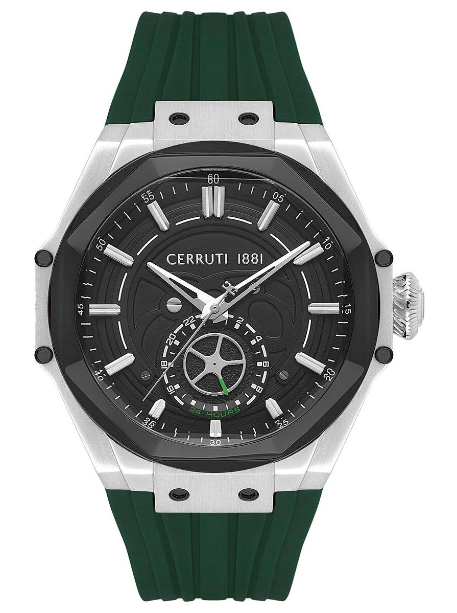 Cerruti 1881 CIWGQ0038104 Takvimli Yeşil Silikon Kordon Analog Erkek Kol Saati