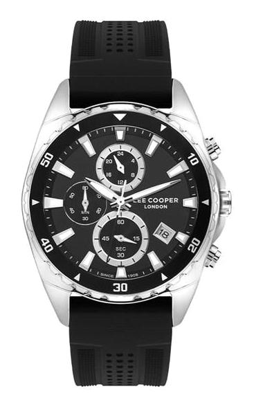 Lee Cooper LC07527.351-MP Takvimli 44 mm Siyah Silikon Kordon Analog Erkek Kol Saati