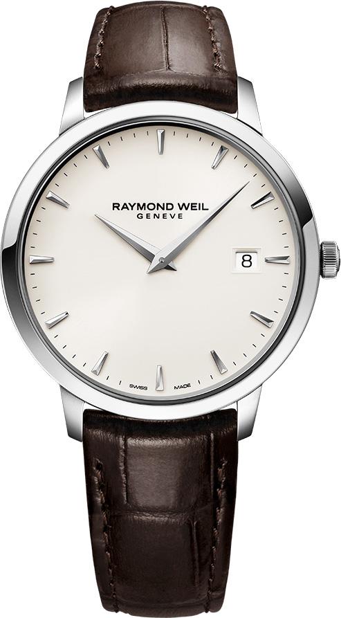 Raymond Weil 5588-STC-40001 Takvimli 42 mm Kahverengi Deri Kordon Analog Kol Saati