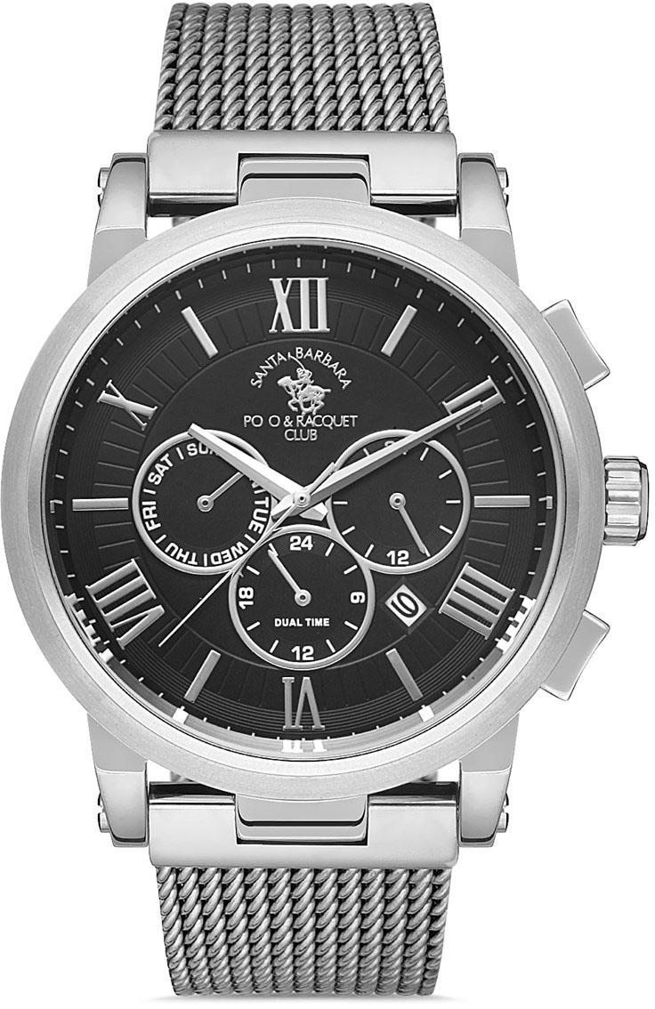 Santa Barbara Polo & Racquet Club SB.1.10299.1 Takvimli 43 mm Çelik Kordon Analog Kol Saati