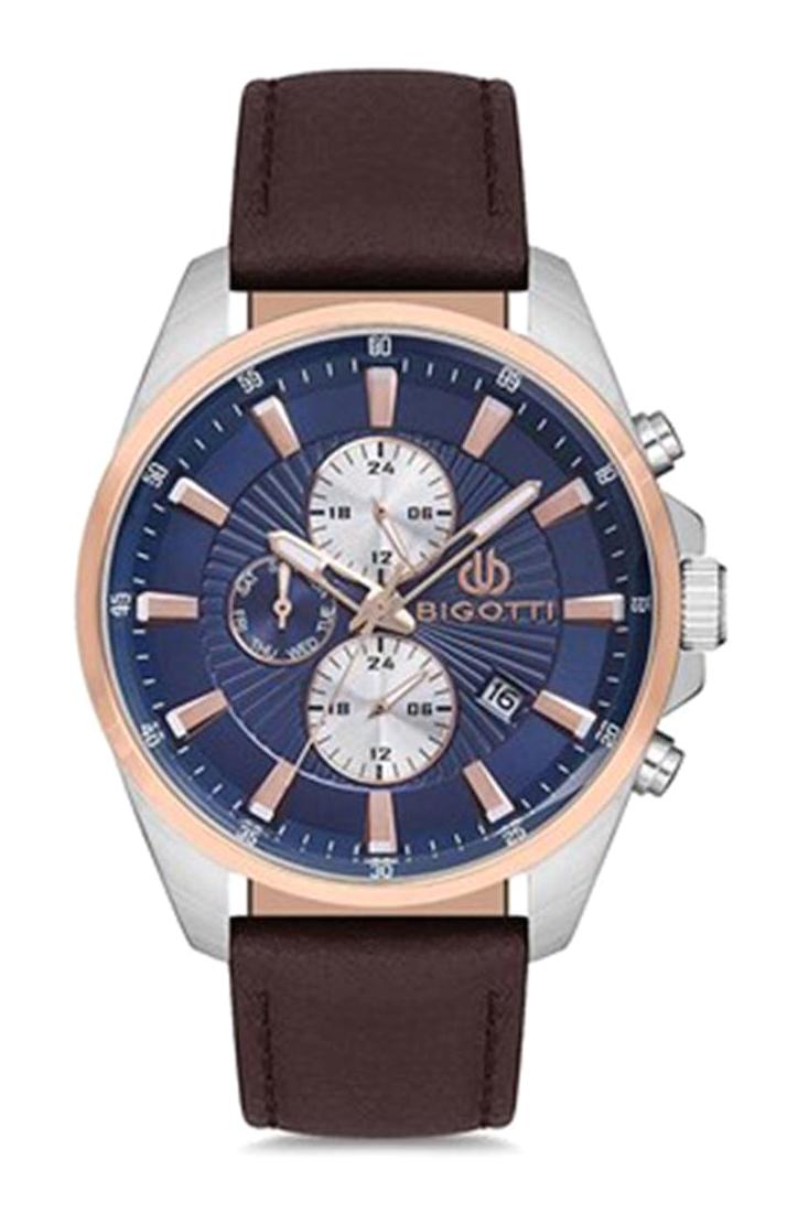 Bigotti BG.1.10178.6 Takvimli 42 mm Kahverengi Deri Kordon Analog Erkek Kol Saati