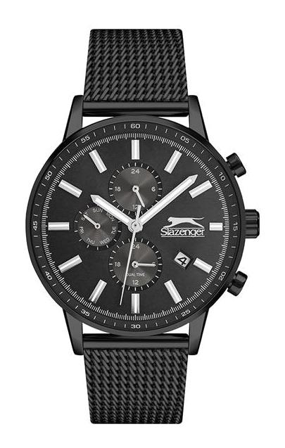 Slazenger SL.09.1917.2.03 Takvimli 43 mm Siyah Çelik Kordon Analog Erkek Kol Saati