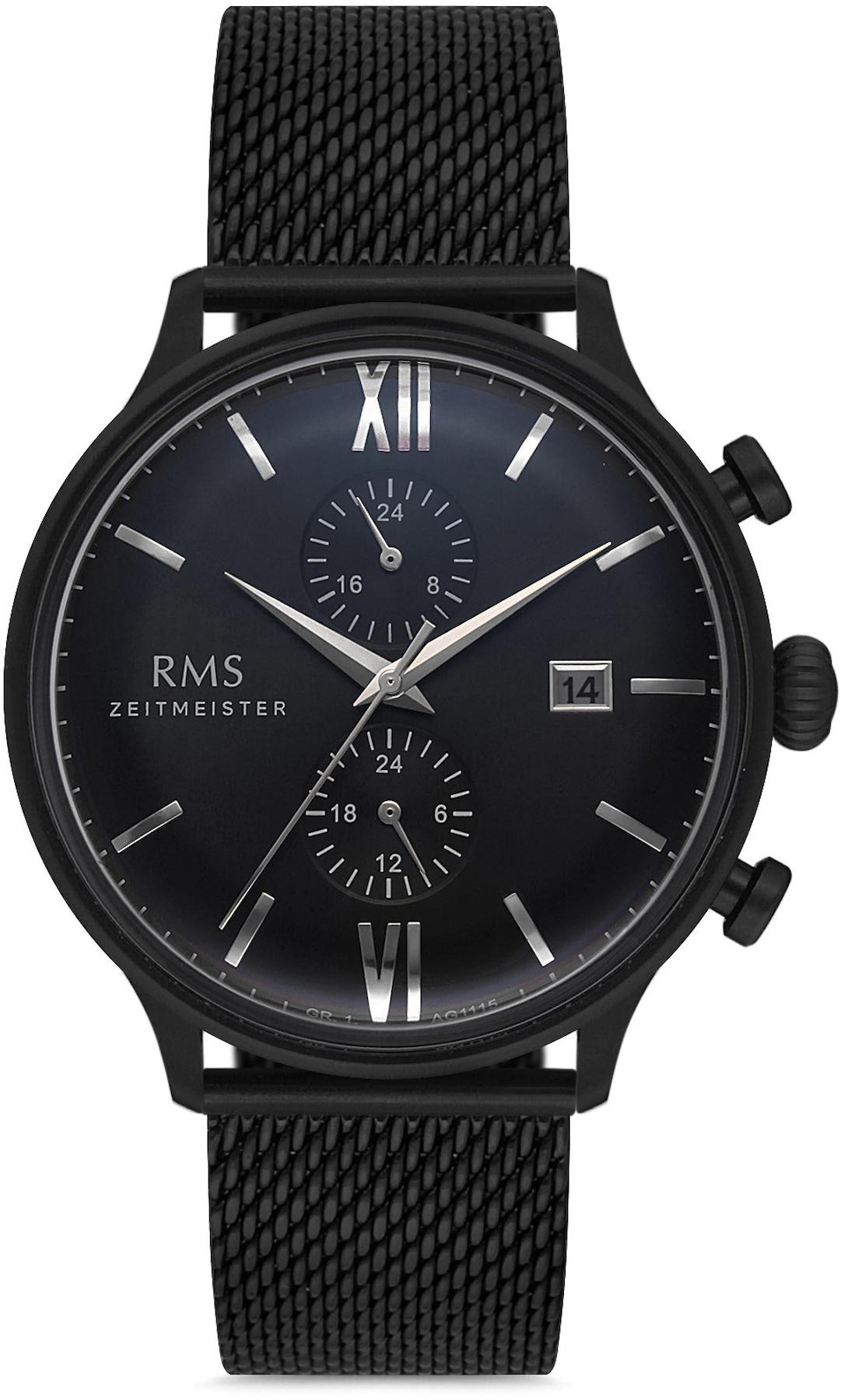 Romanson GR.1.AG1115.09 Takvimli 42 mm Siyah Hasır Kordon Analog Kol Saati