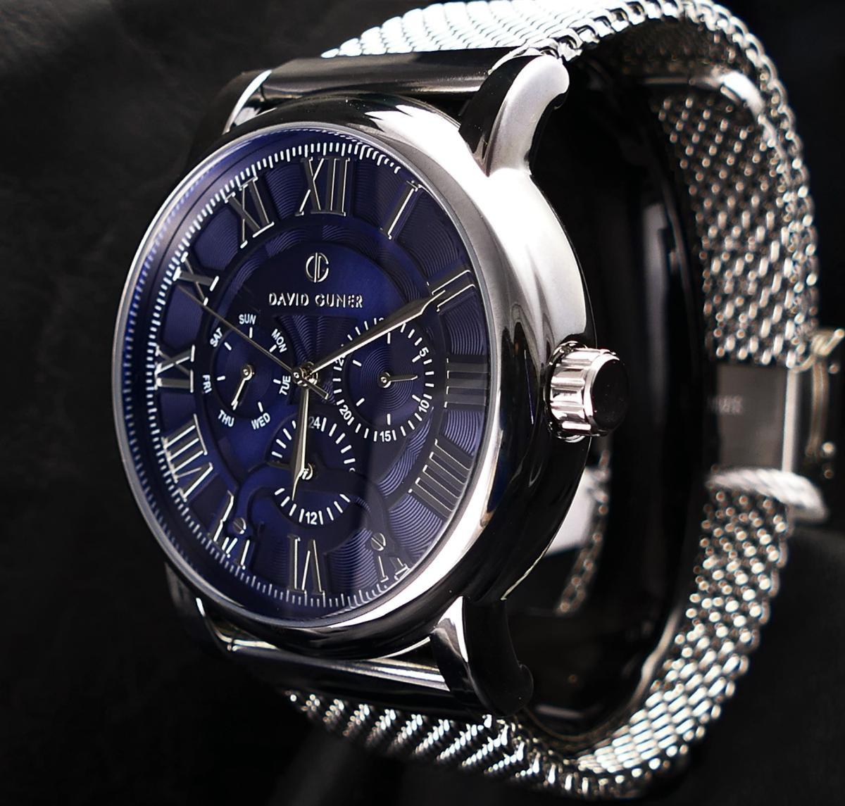 David Guner DG8281GC-A3 Takvimli 45 mm Çelik Kordon Analog Kol Saati