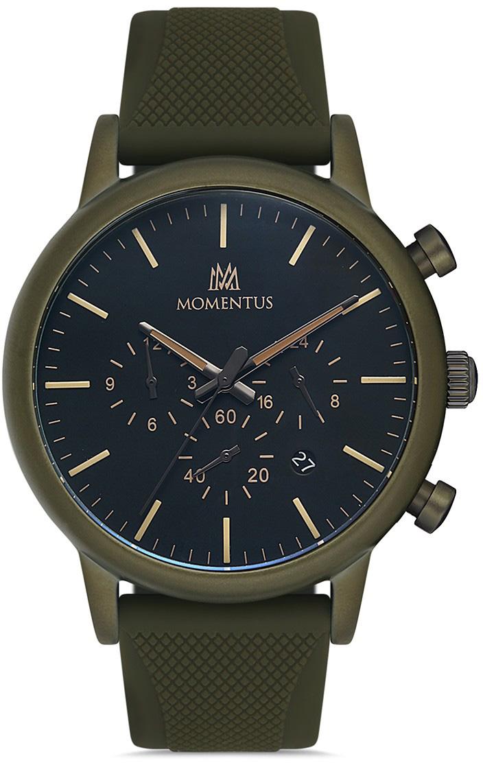 Momentus CC235Y-04YN Takvimli 44 mm Gri Silikon Kordon Analog Kol Saati