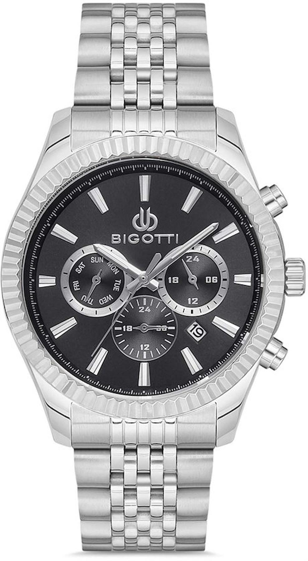 Bigotti BG.1.10141.2 Takvimli 43 mm Çelik Kordon Analog Erkek Kol Saati