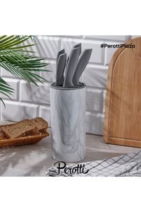 LinkaHome Perotti Colte Stone Mermer Desen Standlı Lüx Bıçak Seti