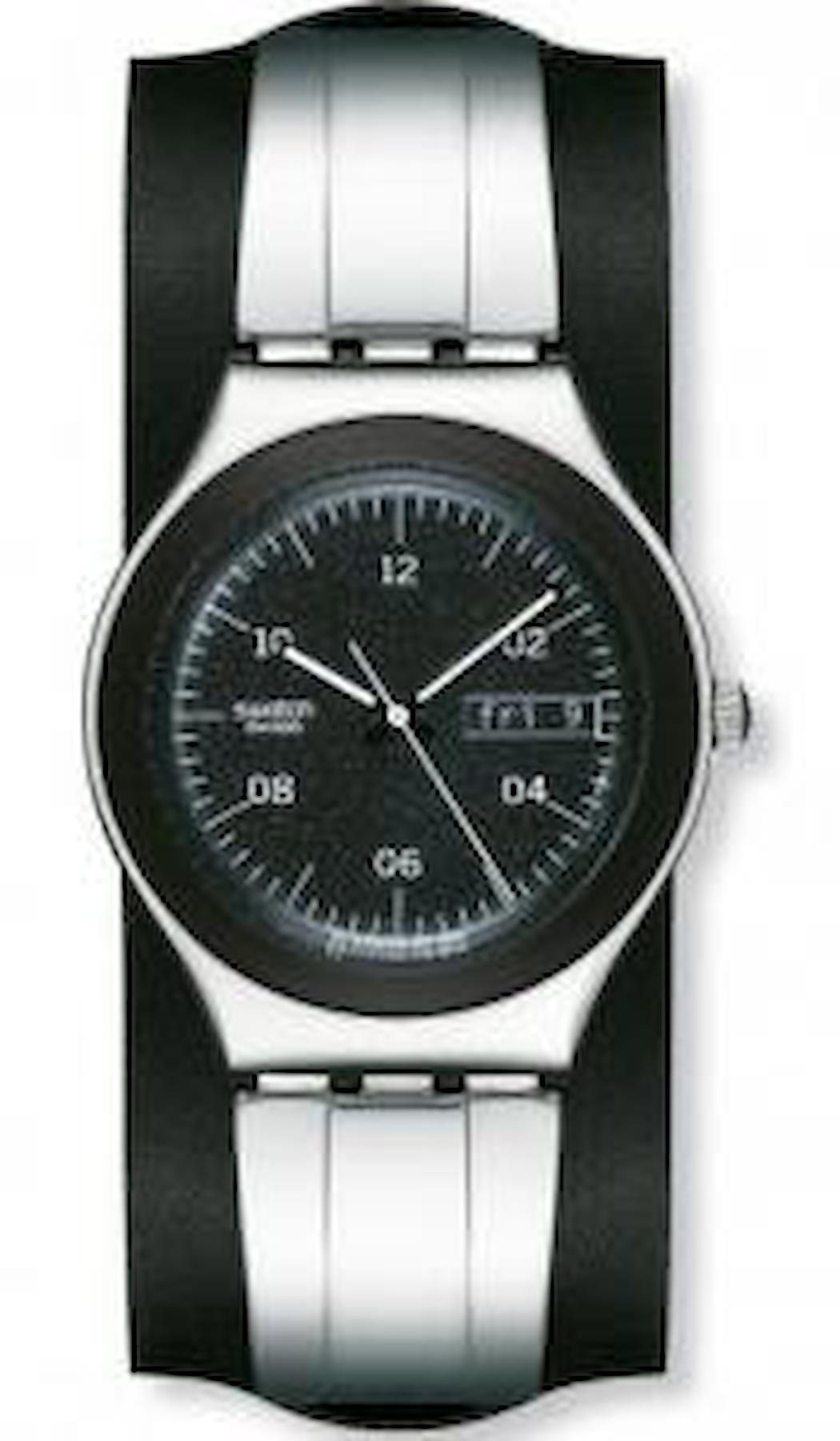 Swatch YGS718 Takvimli 44 mm Gri Silikon Kordon Analog Erkek Kol Saati