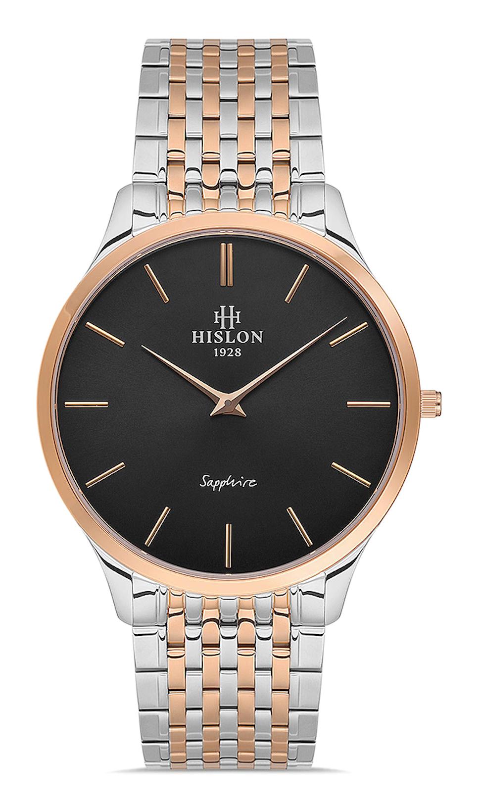 Hislon CL135T-04SR 40 mm Gri-Rose Gold Çelik Kordon Analog Erkek Kol Saati
