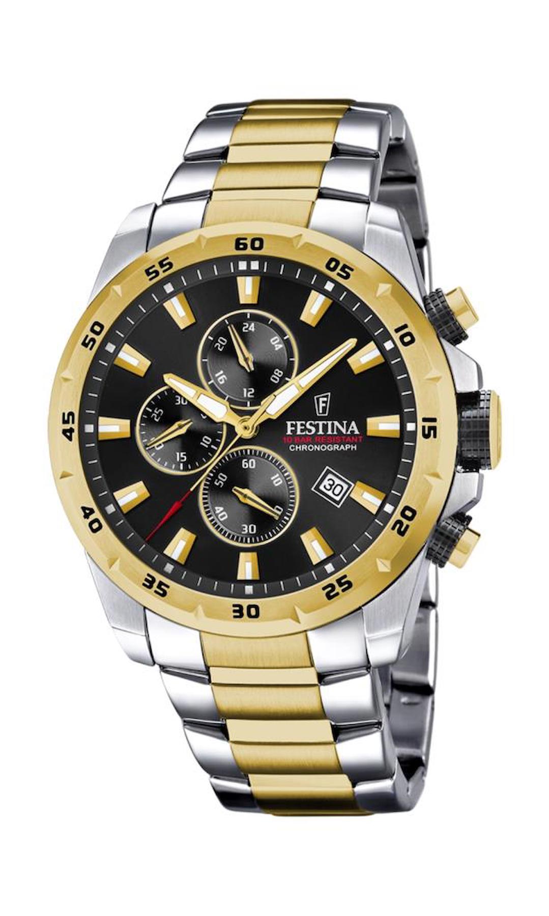 Festina F20562/4 Takvimli 45 mm Altın-Çelik Kordon Analog Erkek Kol Saati