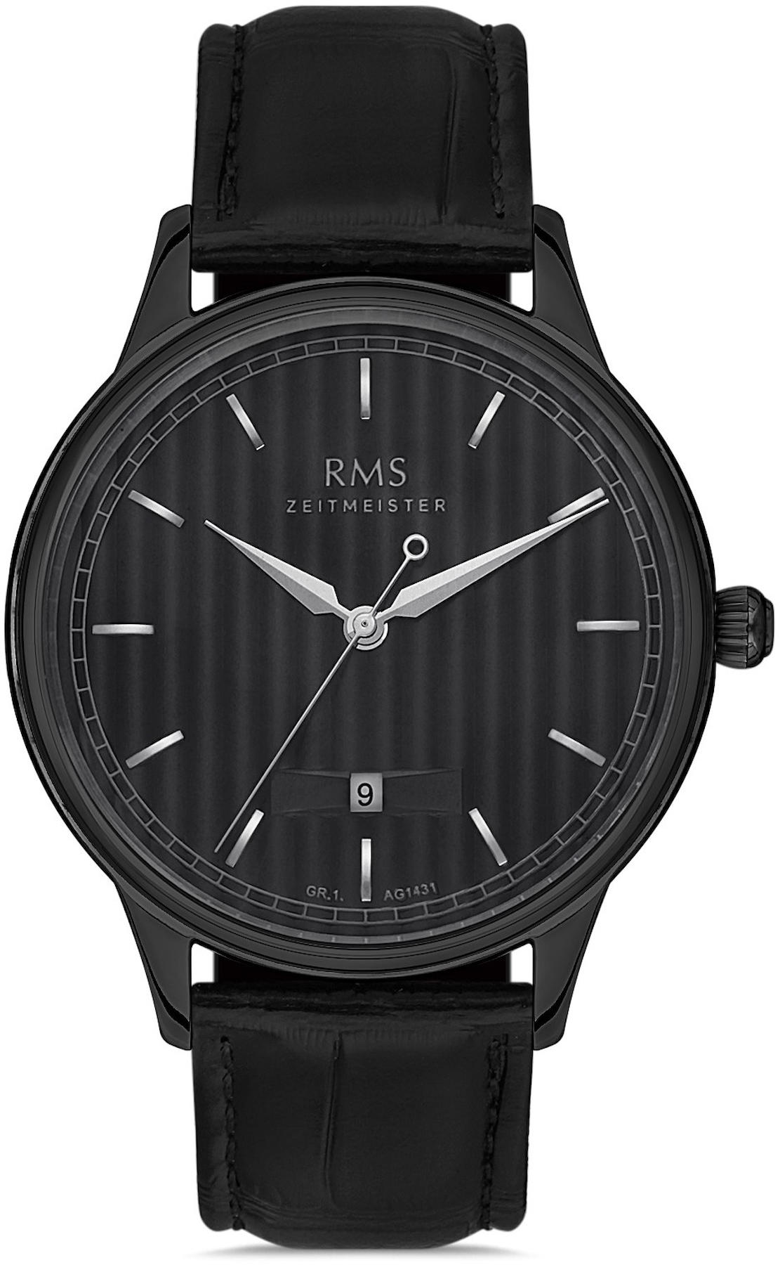 Romanson GR.1.AG1431.10 Takvimli 44 mm Siyah Deri Kordon Analog Kol Saati