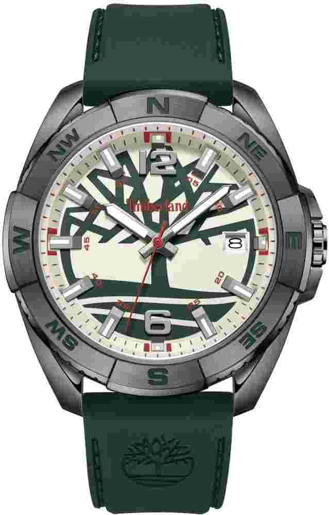 Timberland TDWGN2202107 Takvimli 44 mm Gri Silikon Kordon Analog Kol Saati