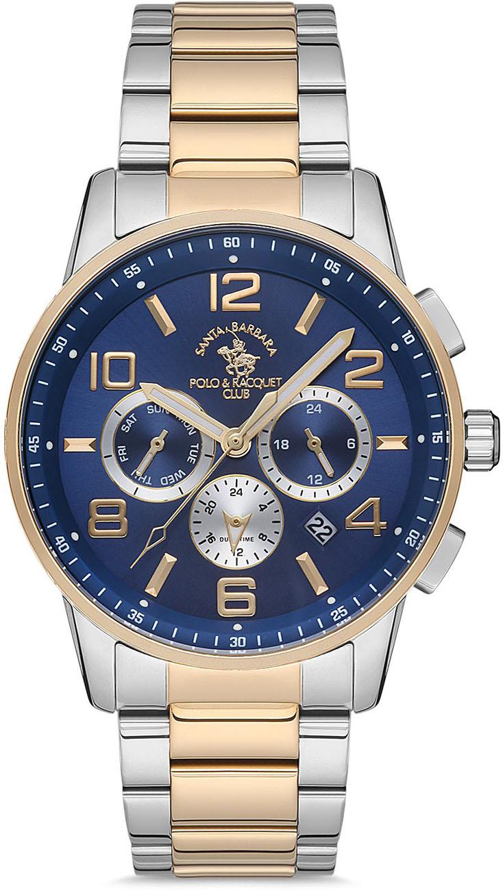 Santa Barbara Polo & Racquet Club SB.1.10153.3 Takvimli 42 mm Altın-Çelik Kordon Analog Kol Saati