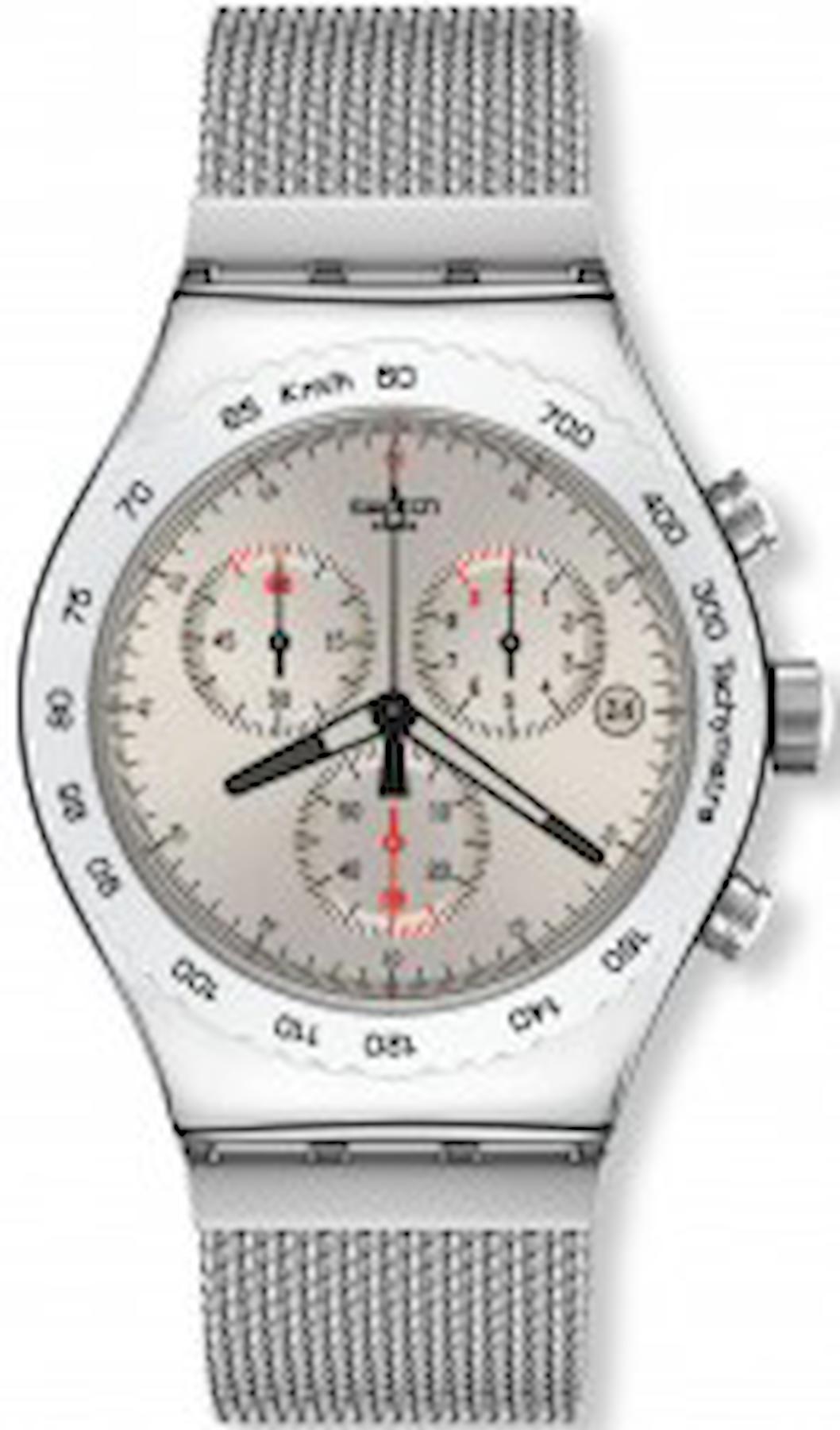 Swatch YVS405G Takvimli 44 mm Çelik Kordon Analog Erkek Kol Saati
