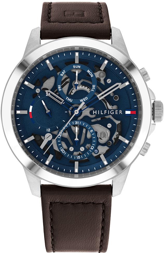 Tommy Hilfiger TH1710476 Takvimli 44 mm Kahverengi Deri Kordon Analog Erkek Kol Saati