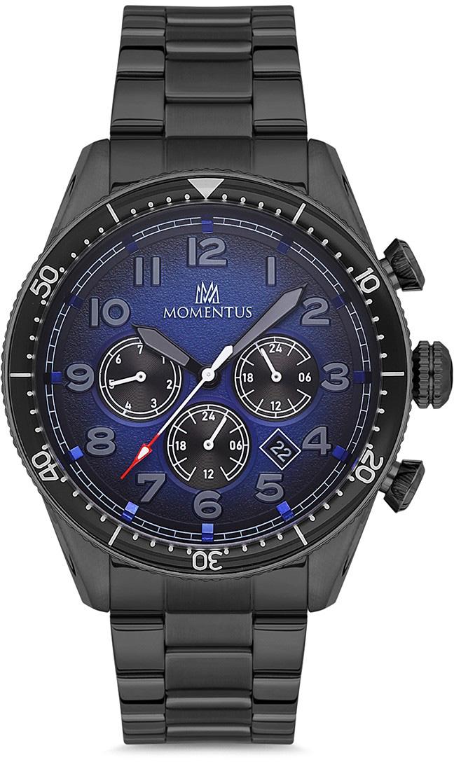 Momentus SC226B-11SN Takvimli 45 mm Füme Çelik Kordon Analog Kol Saati