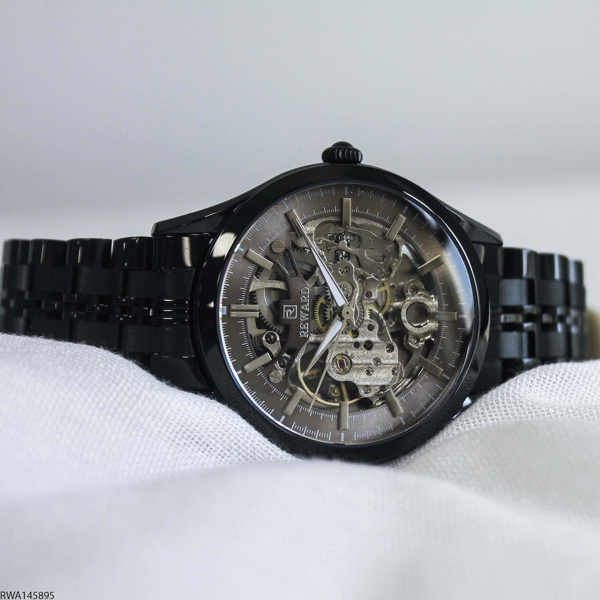 Reward RWA145895 44 mm Siyah Çelik Kordon Analog Erkek Kol Saati