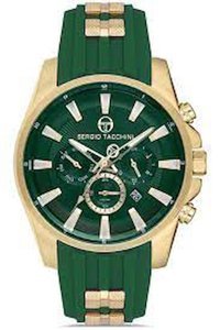 Sergio Tacchini ST.1.10224.3 Takvimli 44 mm Yeşil Silikon Kordon Analog Erkek Kol Saati