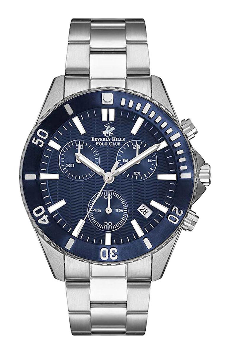 Beverly Hills Polo Club BP3276X390 Takvimli 41-45 mm Gri Plastik Kordon Analog Erkek Kol Saati