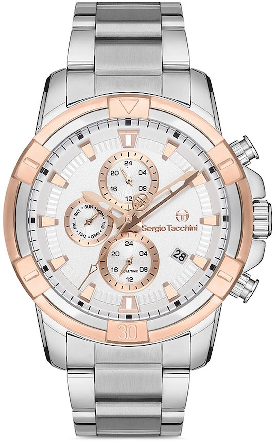 Sergio Tacchini ST.1.10199.4 Takvimli 43 mm Çelik Kordon Analog Kol Saati
