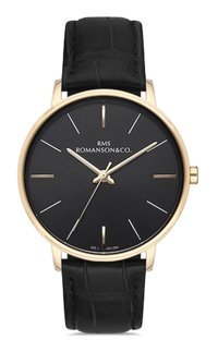 Romanson RMS.1.AG1394.04 41 mm Siyah Deri Kordon Analog Erkek Kol Saati
