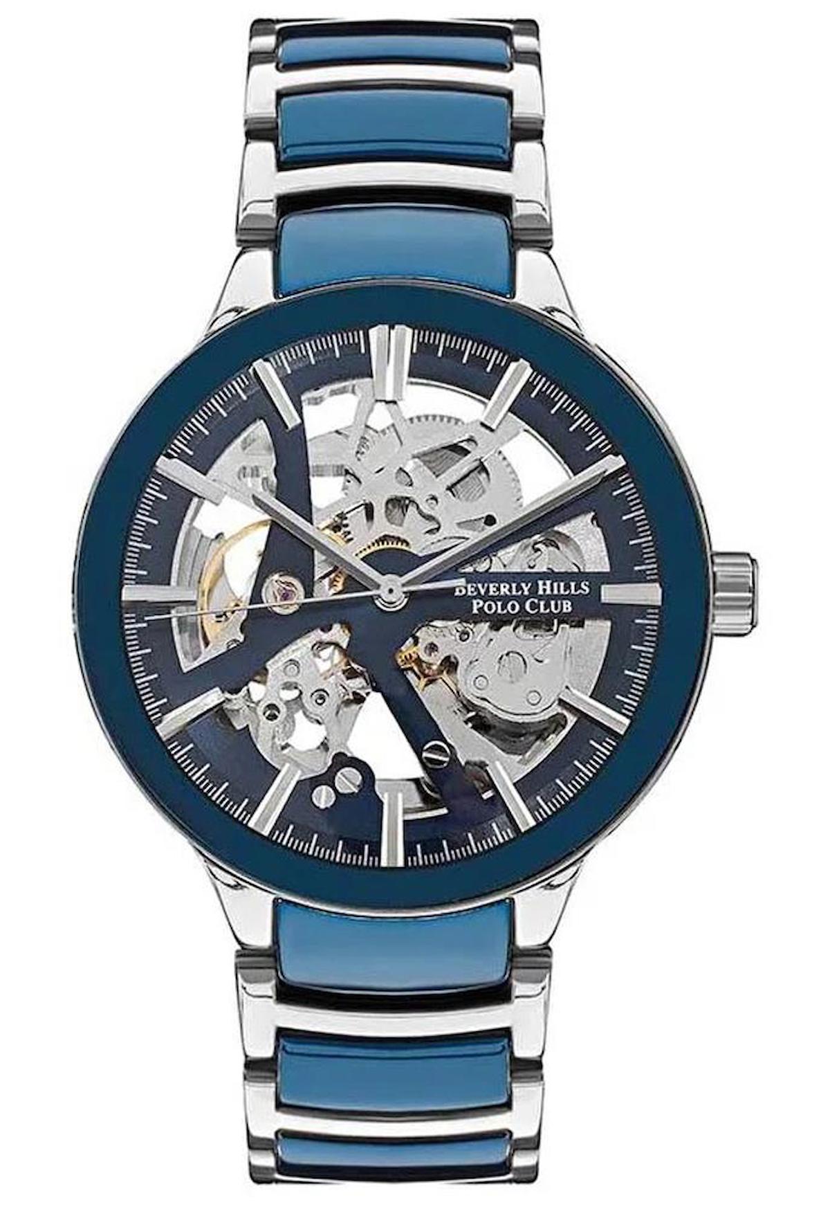 Beverly Hills Polo Club BP3327X990 Takvimli 43 mm Gri-Lacivert Çelik Kordon Analog Erkek Kol Saati
