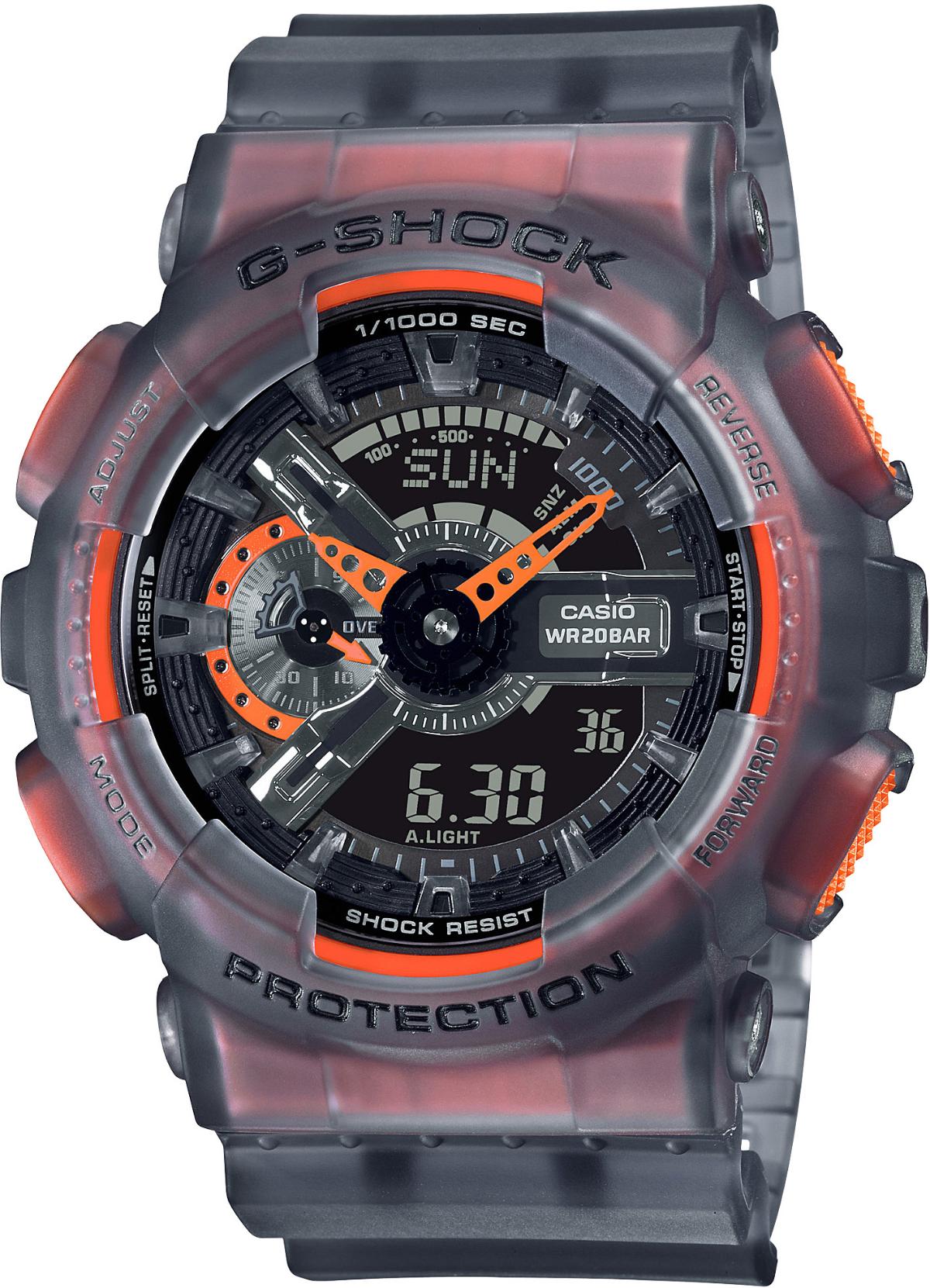 Casio GA-110LS-1A Takvimli 51.2 mm Gri Silikon Kordon Analog Kol Saati