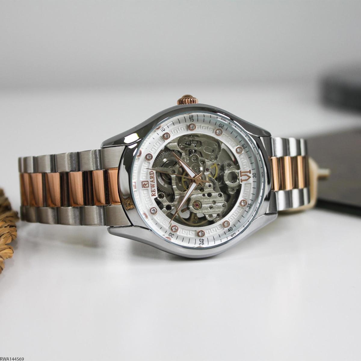 Reward RWA144569 45 mm Gri-Rose Gold Çelik Kordon Analog Erkek Kol Saati