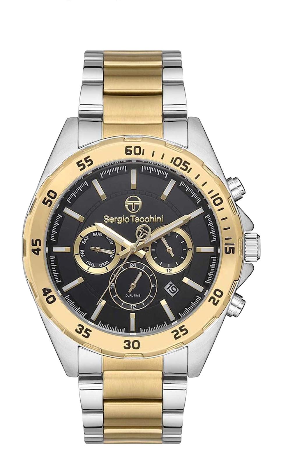 Sergio Tacchini ST.1.10189.4 Takvimli Altın-Çelik Kordon Analog Erkek Kol Saati