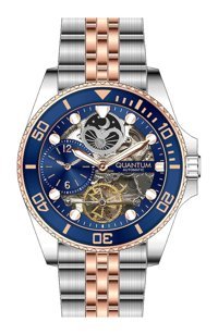 Quantum QMG1061.590 45 mm Gri-Rose Gold Çelik Kordon Analog Erkek Kol Saati